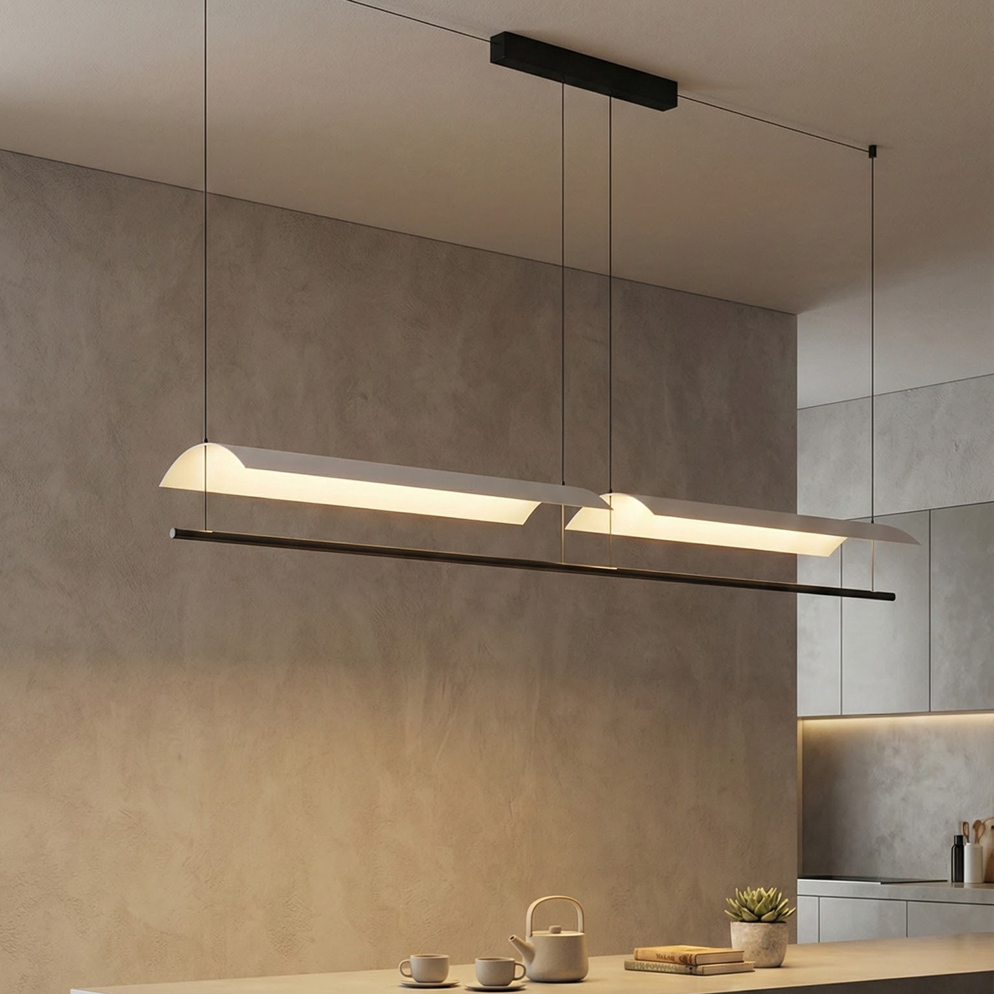 大师设计款瓦片餐厅吊灯一字极简长条形岛台吧台办公室茶桌前台灯,家装灯饰光源,餐厅吊灯,淘宝优惠券,粉丝福利购,淘宝优惠卷