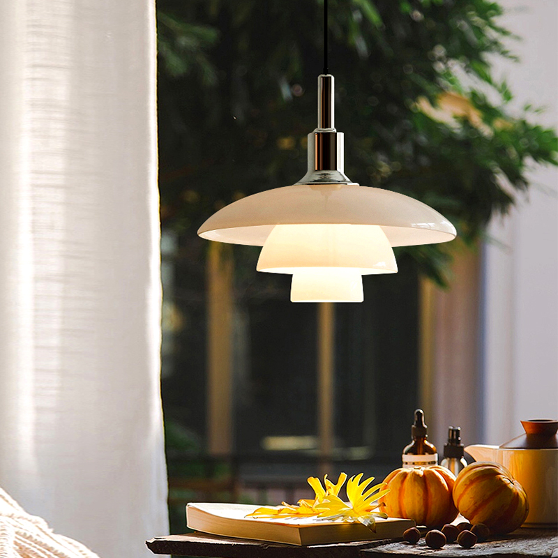 丹麦Poulsen PH 3/2餐厅奶油风吊灯高端软装设计师款玻璃氛围灯具