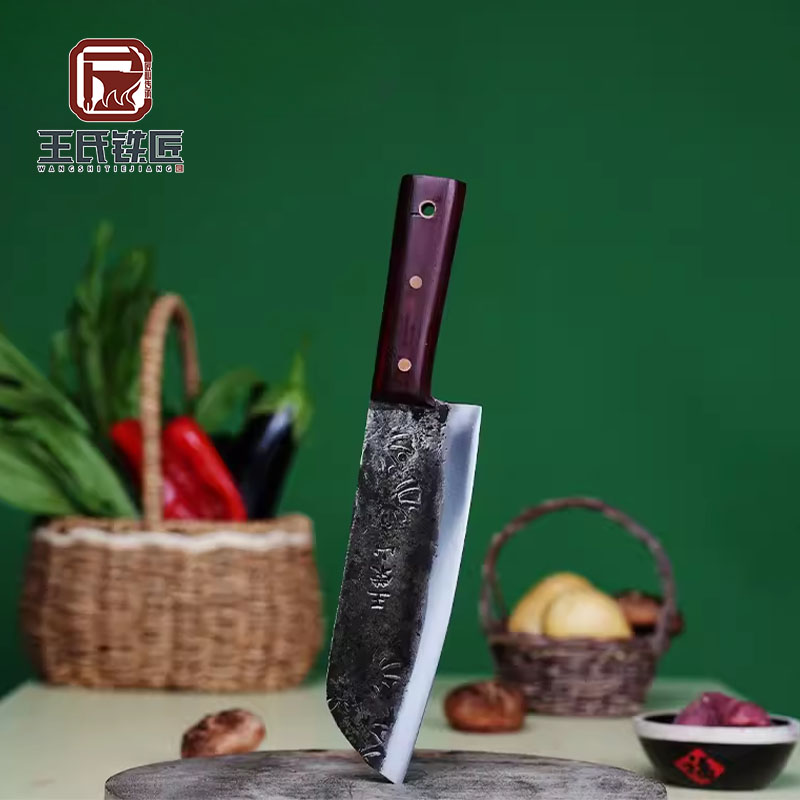 王氏铁铺百炼钢菜刀手工锻打