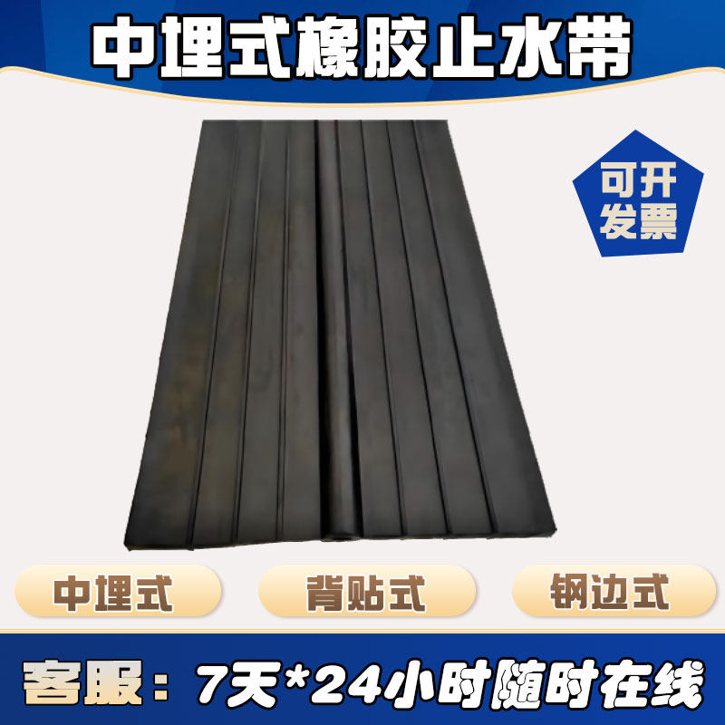 国标橡胶止水带中埋式651型止水带背贴式可卸式钢边式PVC式止水带