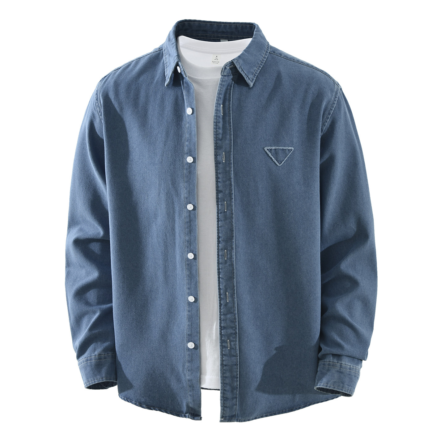 2026新款宽松深蓝牛仔衬衫男