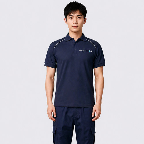 夏季比亚迪工作服短袖T恤套装