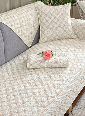 双面纯棉沙发垫四季通用全棉布艺防滑坐垫简约现代北欧沙发套罩巾