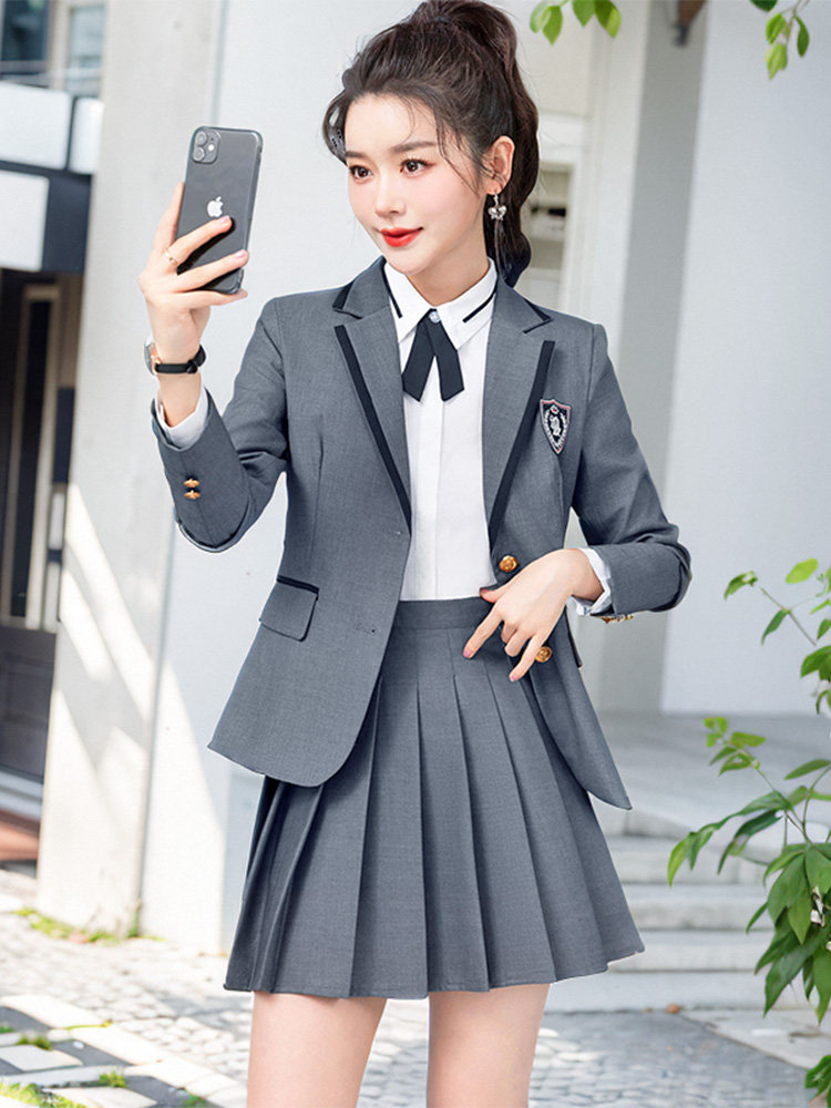 时尚学院风西装百褶裙Jk制服套装女秋冬幼儿园教师幼儿园制服工作
