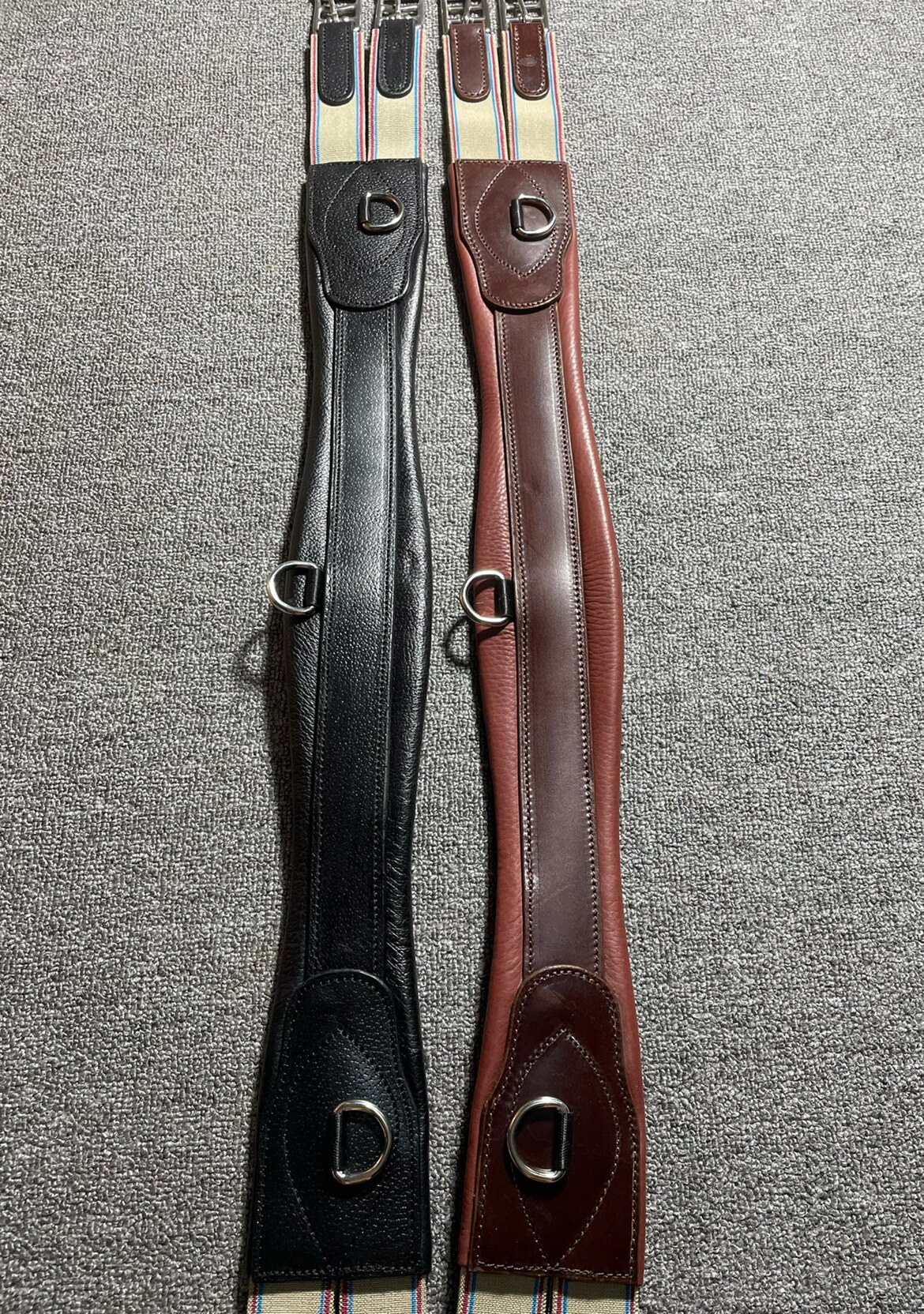 全牛皮英式综合小障碍肚带及羊毛套马鞍腹带马场马术马具骑马配件