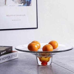 北欧式 轻奢水果盘摆件现代创意样板房家用客厅茶几奢华高档水晶装