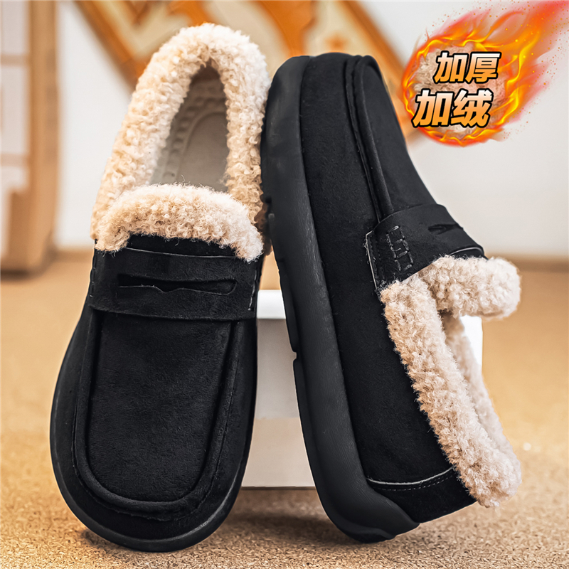 低帮雪地靴懒人加绒加厚保暖棉鞋