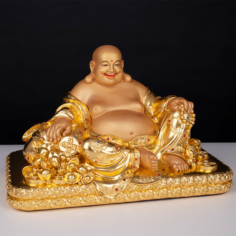 贴金弥勒佛菩萨大肚佛像笑佛摆件