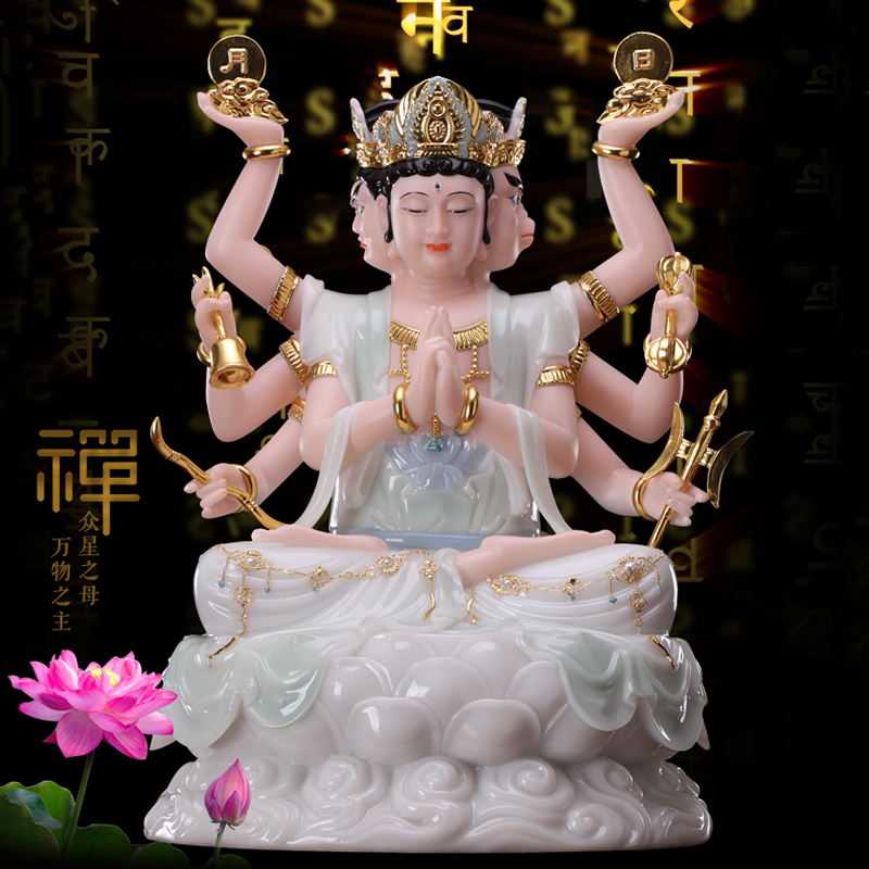 汉白玉斗姆星君神像斗母像摆件