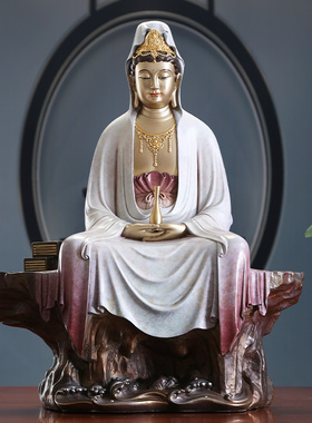供奉纯铜禅定观音菩萨工艺摆件