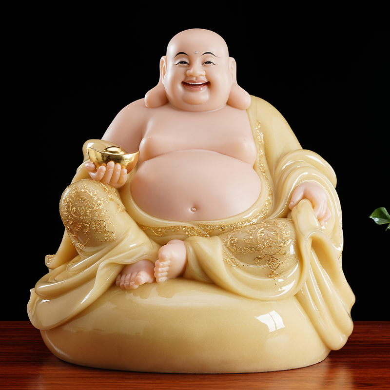 汉白玉客厅弥勒佛菩萨笑佛像摆件