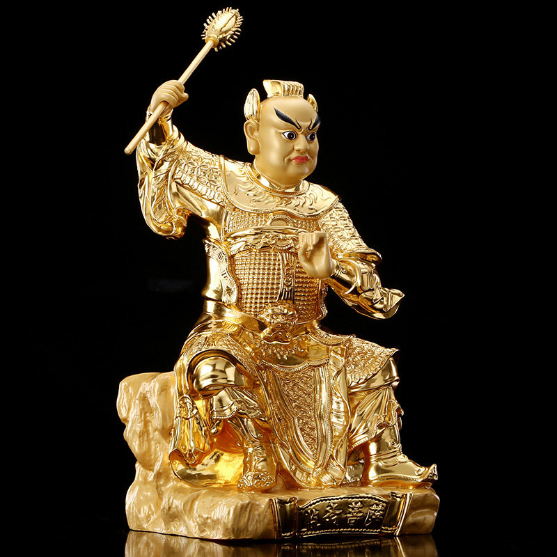 台湾纯铜贴金监斋菩萨佛像监斋使者紧那罗王摆件佛堂寺庙监斋大士