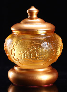 圆通佛具用品供水杯琉璃杯八吉祥