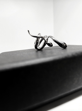 双蛇钛钢不掉色耳骨夹、时尚设计感男女同款