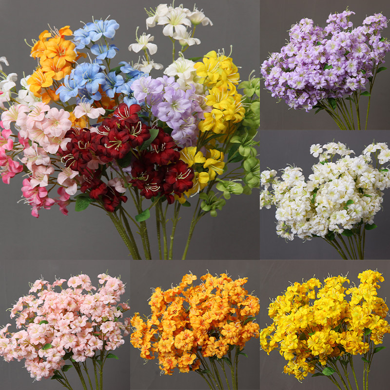 婚庆仿真花法式喇叭花绢花 婚礼背景装饰花艺路引插花材仿真假花