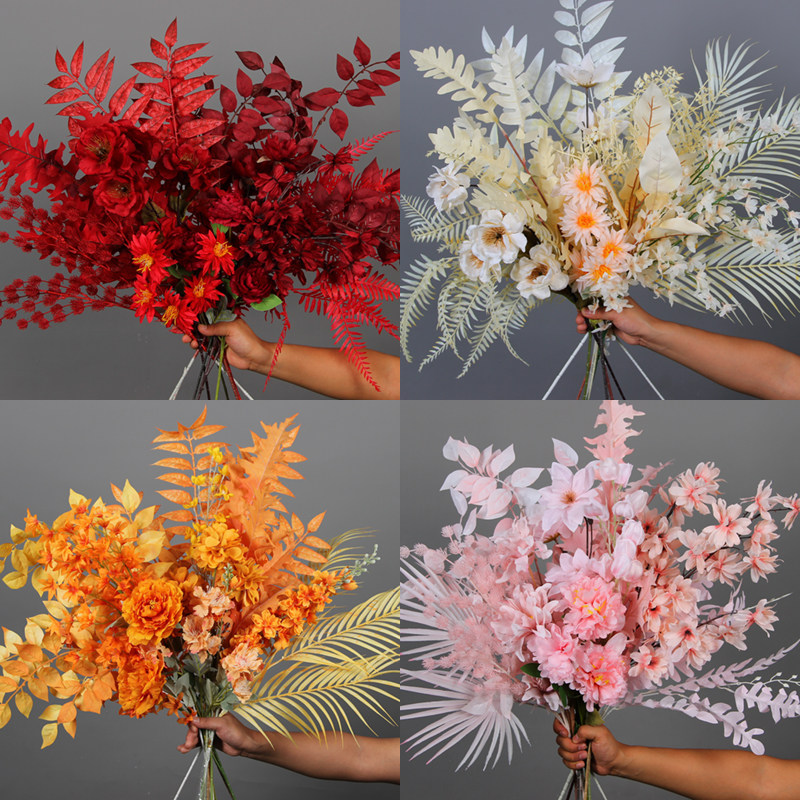 婚庆仿真花绢花吊顶婚礼堂花艺