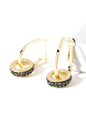 925银简约气质圆耳环女2025新款潮个性网红时尚优雅耳饰