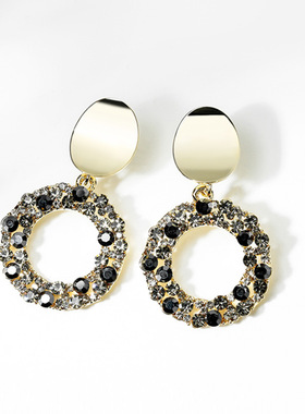 925银圆圈耳环女气质法式2025新款潮韩国设计感耳钉网红耳饰日韩