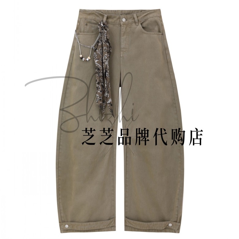 RL91302065原1399双皇冠专柜正品2025冬复古丝巾弯刀卷边牛仔裤