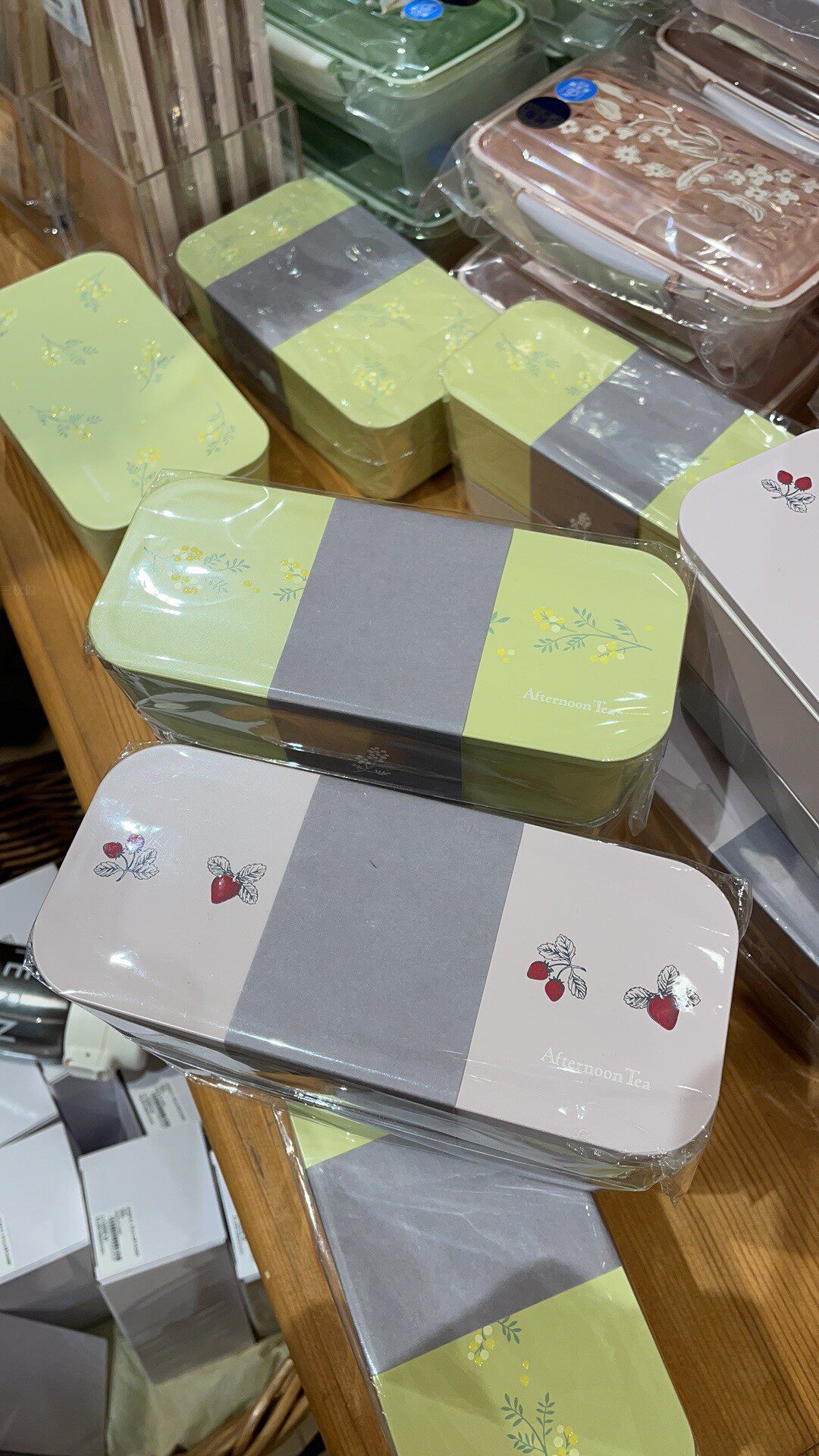 现货日本本土afternoontea草莓合欢双层便当盒饭盒日式午餐日本制