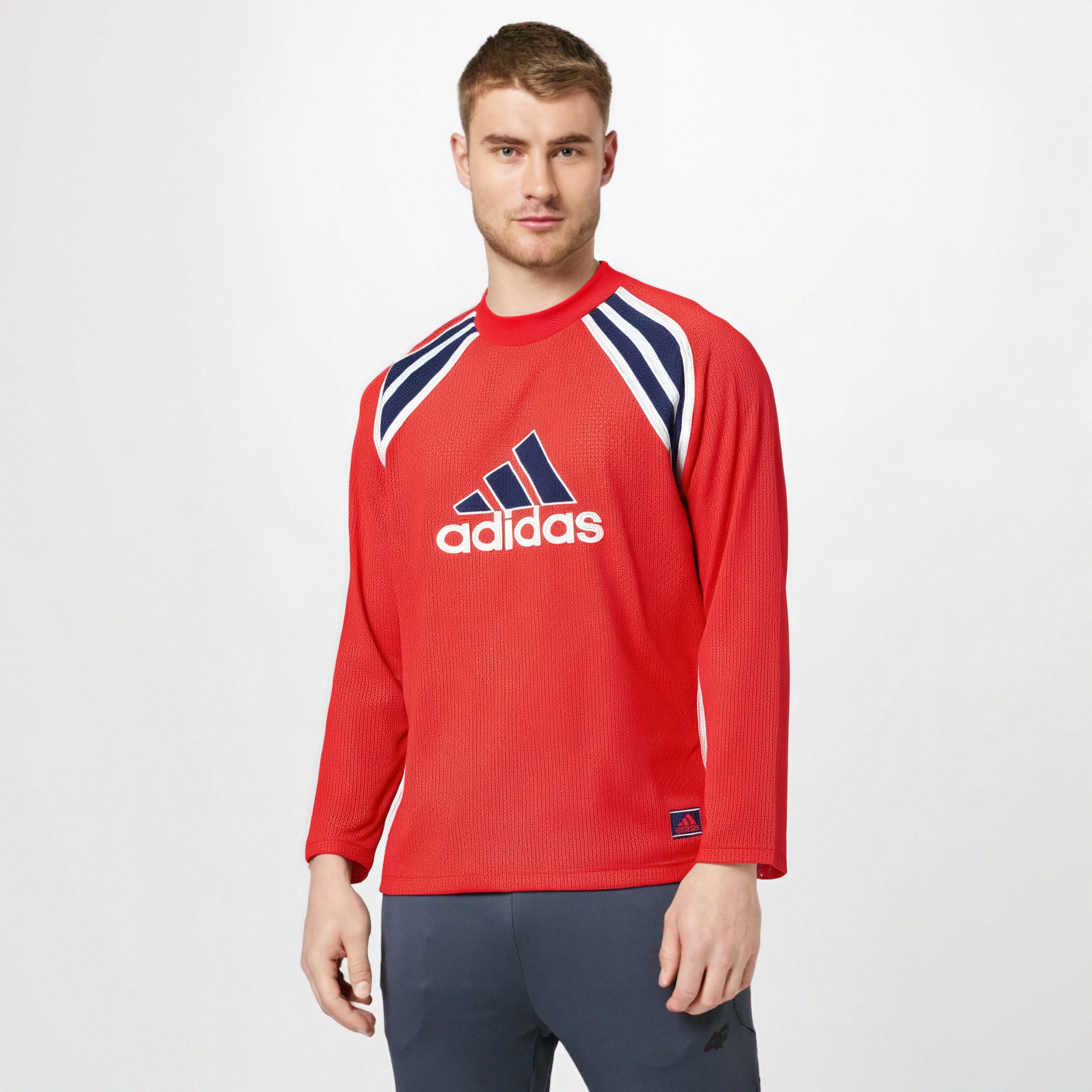 优购adidas阿迪达斯三叶草男子WARM-UP TOP运动休闲长袖T恤JD5376