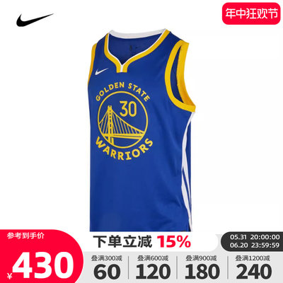 nike耐克篮球背心男2024夏季新款NBA金州勇士队球衣男DN2005-401