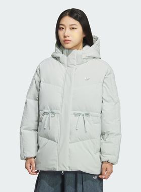 优购adidas阿迪达斯三叶草女子运动休闲保暖连帽羽绒服外套KF3686