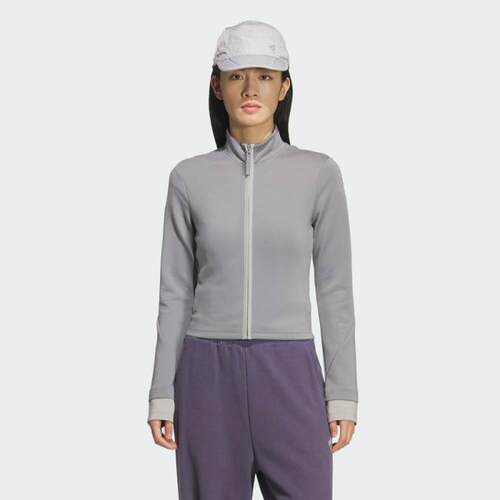adidas阿迪达斯女子FOS运动休闲针织修身立领夹克外套KS3333