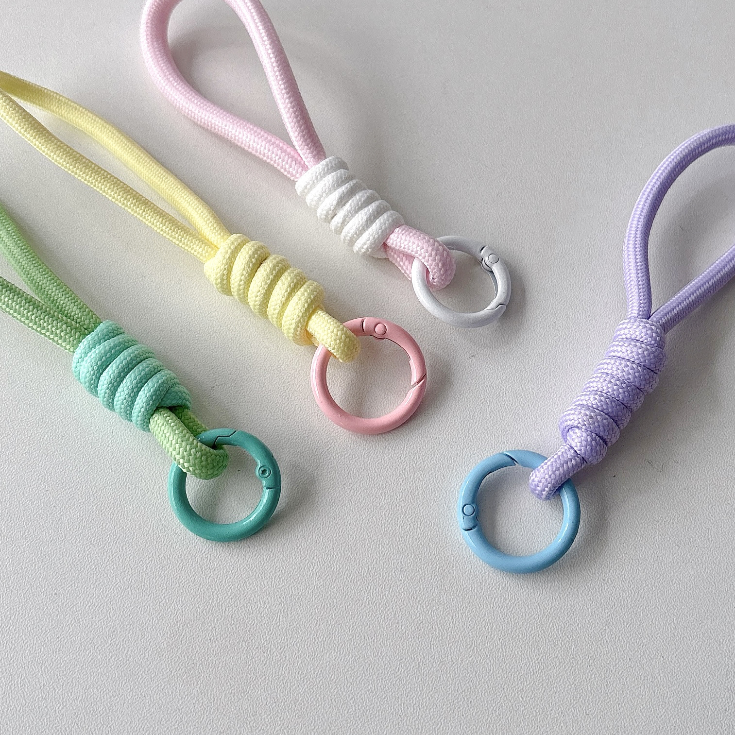 新款简约拼色手机挂绳钥匙扣通用手机壳汽车钥匙圈手工编织钥匙绳