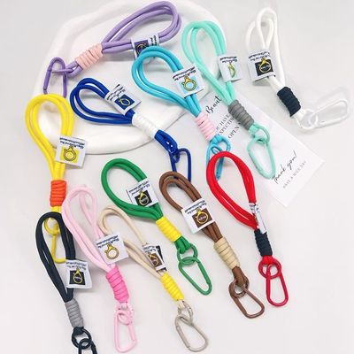 短款拼色打结编织手腕绳 彩色钥匙扣手机挂绳水杯玩具包包饰品绳