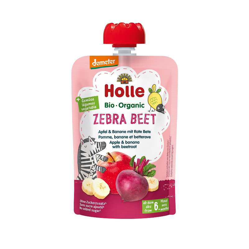 Holle 有机唧唧装苹果香蕉红菜头蓉Zebra Beet香蕉有机红菜头100g