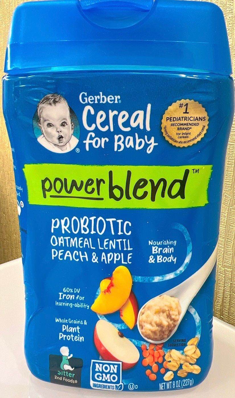 Gerber嘉宝 扁豆桃子苹果综合麦片糊第2阶段辅食补脑益脑营养227g