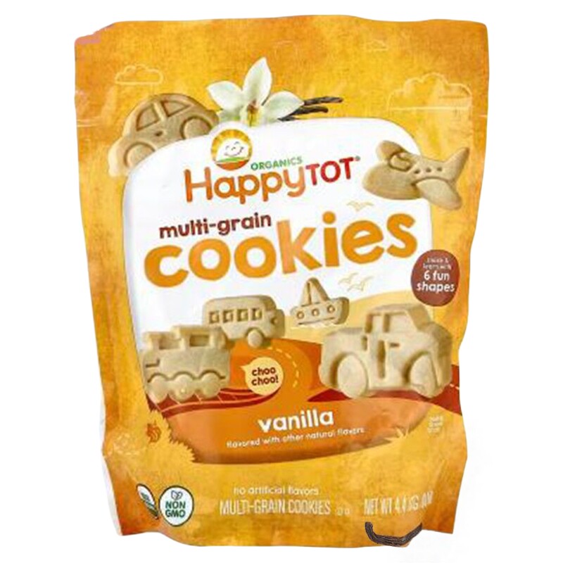 禧贝happy baby 2岁+宝宝香草味多谷物饼干125克膳食纤维营养磨牙