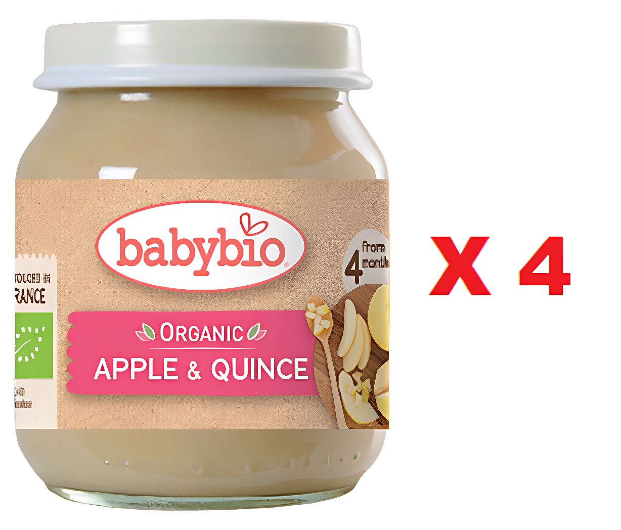 babybio 法国婴儿宝宝有机柑橘苹果130gX4营养健康果蔬蓉果蔬泥版