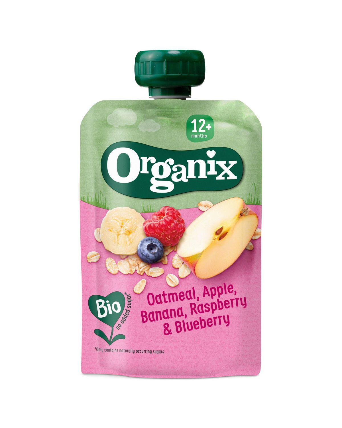 Organix 燕麦苹果香蕉覆盆子和蓝莓果蓉多种水果混合口味香港进口