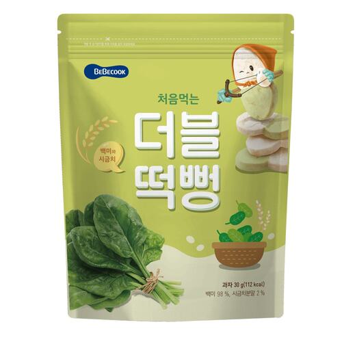 BEBECOOK双色米饼菠菜味30g适合5个月以上菠菜宝宝营养餐健康进口