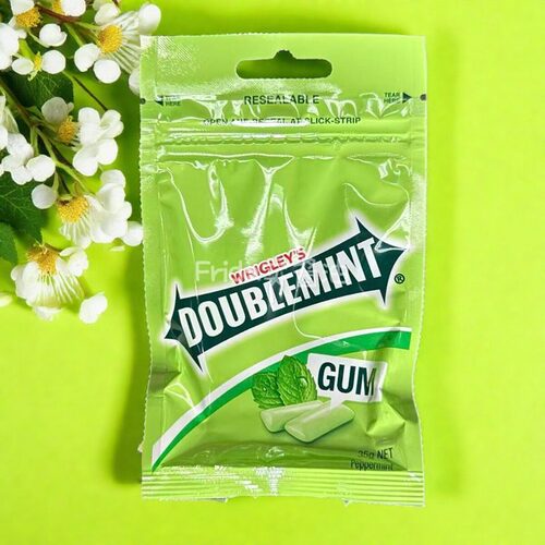 香港代购 进口WRIGLEY'S DOUBLEMINT绿箭香口胶25粒袋装35g口香糖
