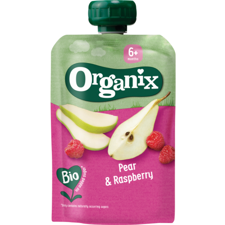 Organix 进口西班牙梨覆盆子果蓉100g婴幼儿天然有机营养健康辅食