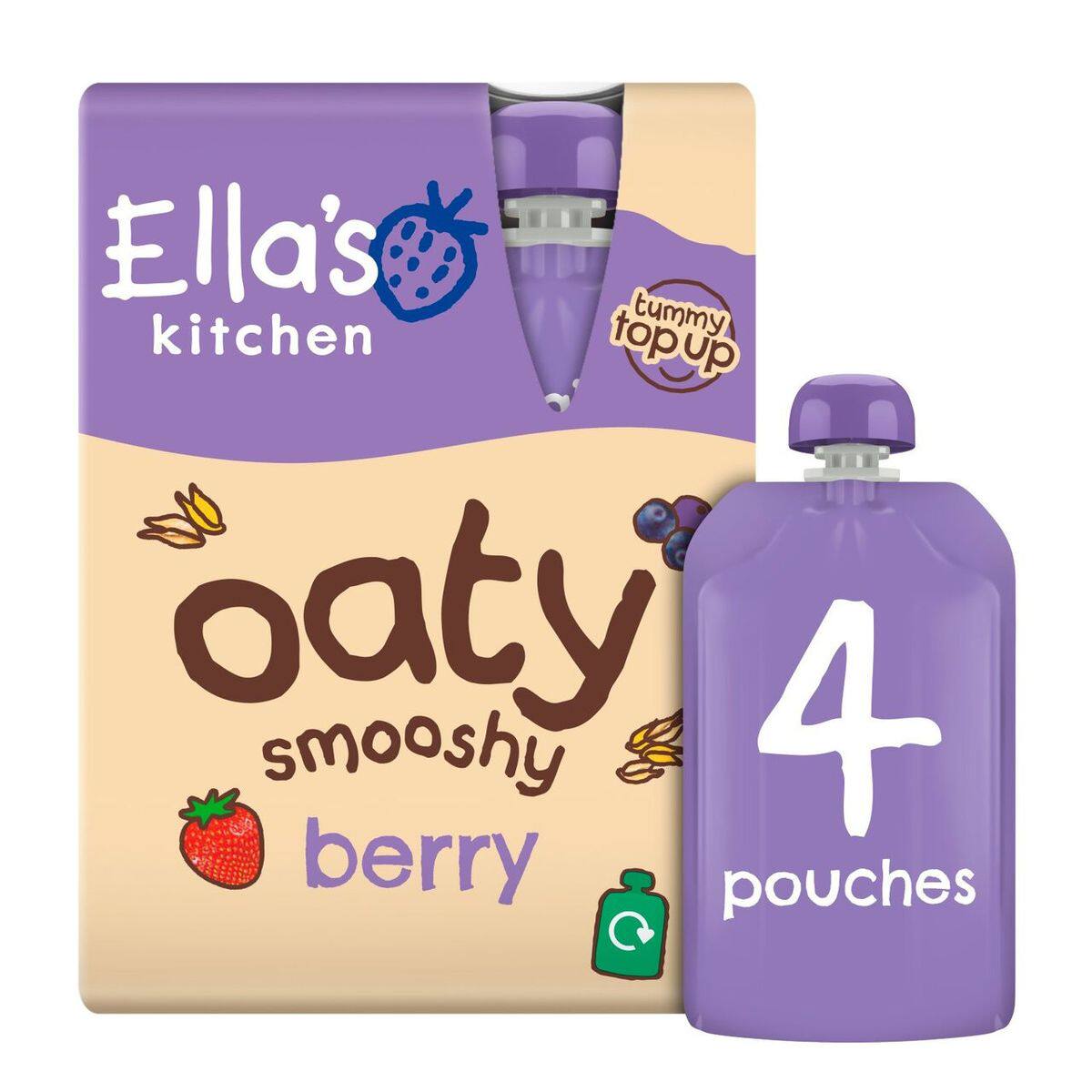 Ella's Kitchen 进口英国婴幼儿有机燕麦浆果味果蓉4x90g营养辅食