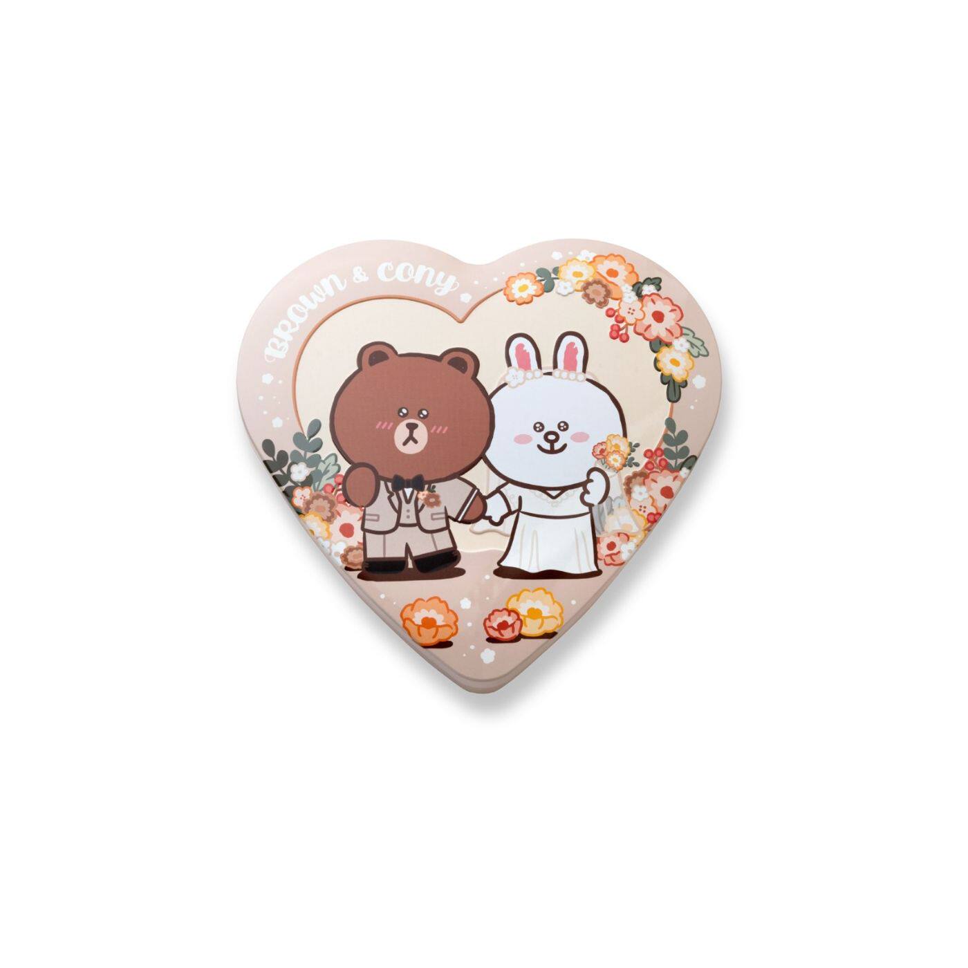 奇华LINE FRIENDS 心形礼盒花花曲奇+花生糖嫁喜礼饼休闲小吃卡通