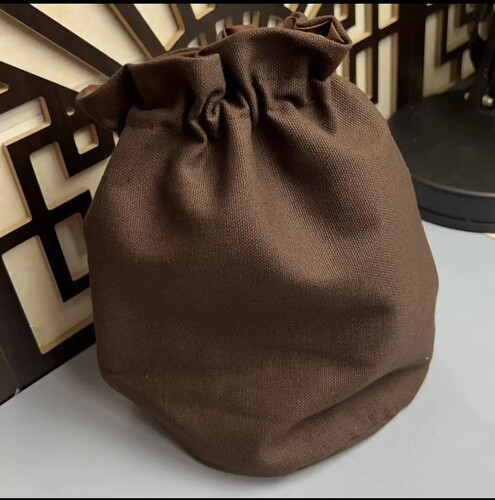 手工藤条编织包包内胆高档水桶包内里化妆包抽绳束口布包 ￼