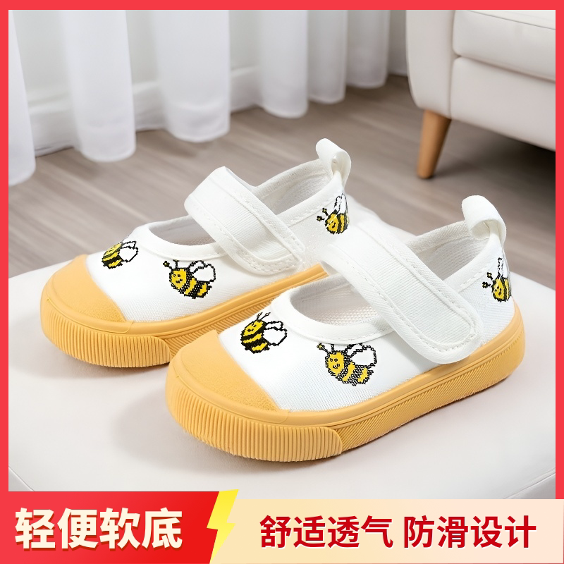 春秋女童新款软底帆布鞋1-3岁2宝宝轻便室内休闲鞋防滑透气单鞋子