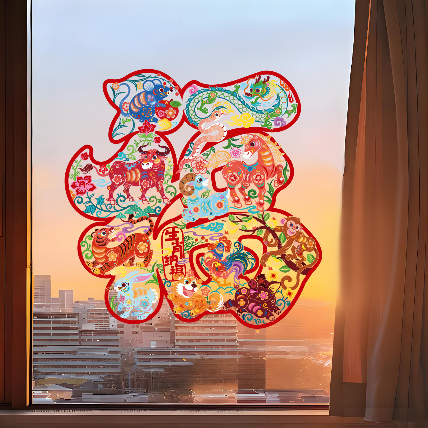 2026新款马年窗花静电贴玻璃橱窗贴纸过年春节福字剪纸新年装饰品,节庆用品/礼品,福字/窗花/窗贴,淘宝优惠券,粉丝福利购,淘宝优惠卷
