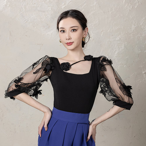 自带胸垫摩登舞丹珍体服款