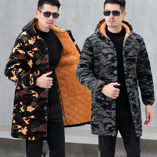 加绒加厚冬季 棉服男 工作服罩衣外套防寒保暖厨房防污防脏宽松大码