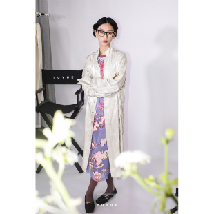 立领新中式 TUYUE涂月 beauty」长袖 over 外套「长暮」 「Brains