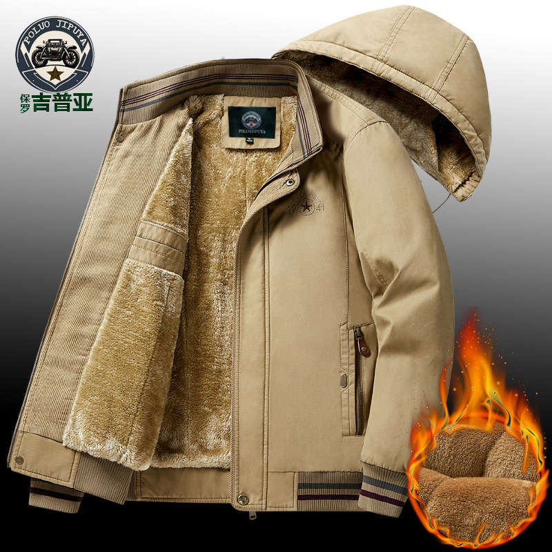 保罗吉普亚冬季保暖棉衣纯棉男装加厚款夹克连帽棉服宽松休闲外套,男装,棉衣,淘宝优惠券,粉丝福利购,淘宝优惠卷