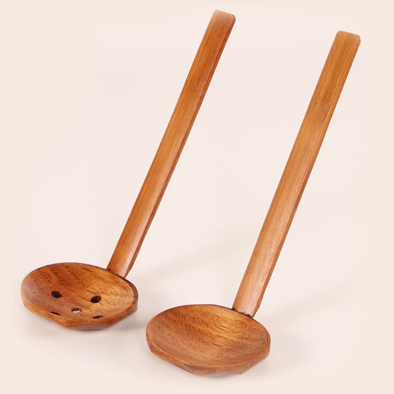 精品木屋日式长柄大汤勺味千拉面勺子喝汤龟甲火锅勺定制勺
