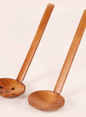 精品木屋日式长柄大汤勺味千拉面勺子喝汤龟甲火锅勺定制勺