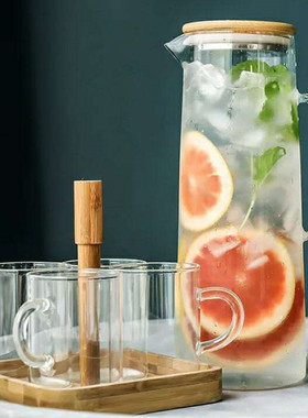 精品木屋耐高温玻璃冷水壶防爆大容量家用凉水壶果汁壶晾开水壶